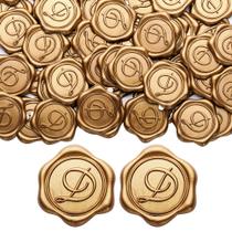 Adesivos Wax Seal Yoption Initial Alphabet D, pacote com 100 unidades douradas Adesivos Wax Seal Yoption Initial Alphabet D, pacote com 100 unidades douradas