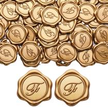 Adesivos Wax Seal Yoption Initial Alphabet F, pacote com 100 unidades douradas Adesivos Wax Seal Yoption Initial Alphabet F, pacote com 100 unidades douradas