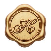 Adesivos Wax Seal Yoption Initial H Antique Gold, pacote com 50 Adesivos Wax Seal Yoption Initial H Antique Gold, pacote com 50