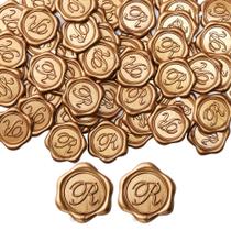 Adesivos Wax Seal Yoption Initial R Antique Gold, pacote com 100 Adesivos Wax Seal Yoption Initial R Antique Gold, pacote com 100