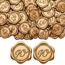 Adesivos Wax Seal Yoption Initial W, pacote com 100 unidades, ouro antigo