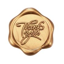 Adesivos Wax Seal Yoption Thank You, pacote com 50 unidades em ouro antigo