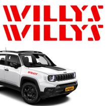Adesivos Willys Para Jeep Renegade 2025 Lateral Vermelho Par