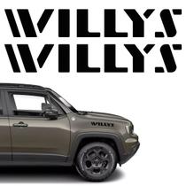 Adesivos Willys Para Jeep Renegade 2025 Preto Texturizado