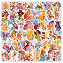 Adesivos Winxs Clubs, vinil impermeável, anime, 50 unidades/lote