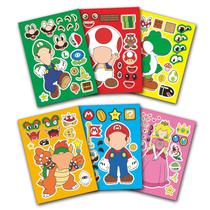 Adesivos XSIUOTIS Mario Make-a-Face 36 unidades para crianças com 6 designs Adesivos XSIUOTIS Mario Make-a-Face 36 unidades para crianças com 6 designs