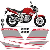 Adesivos Yamaha Fazer 250 2014 Moto Vermelha + Logo Emblemas