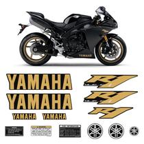 Adesivos Yamaha Yzf 1000 R 2010 Dourado Moto Preta Completo