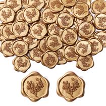 Adesivos Yoption Eucalyptus Wax Seal, pacote com 50, bronze, ouro, 3 cm Adesivos Yoption Eucalyptus Wax Seal, pacote com 50, bronze, ouro, 3 cm
