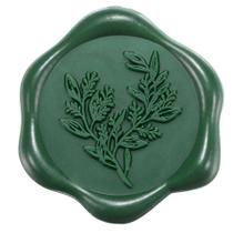 Adesivos Yoption Eucalyptus Wax Seal, pacote com 50 unidades, verde oliva, 3 cm Adesivos Yoption Eucalyptus Wax Seal, pacote com 50 unidades, verde oliva, 3 cm