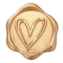 Adesivos Yoption Heart Wax Seal, pacote com 50, ouro claro, 3 cm Adesivos Yoption Heart Wax Seal, pacote com 50, ouro claro, 3 cm