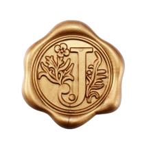 Adesivos Yoption Wax Seal Initial J Antique Gold 50 unidades Adesivos Yoption Wax Seal Initial J Antique Gold 50 unidades