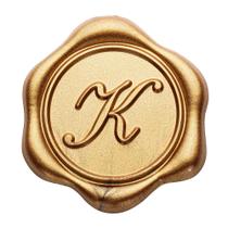 Adesivos Yoption Wax Seal K Initial, pacote com 50, bronze e ouro Adesivos Yoption Wax Seal K Initial, pacote com 50, bronze e ouro