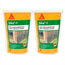Aditivo Sika Impermeabilizante P/ Concreto Reboco 1 L Kit 2