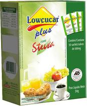 Adoçante Dietético Lowçucar Plus com Stevia pó 50sachês 600mg 30g