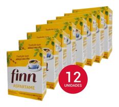 Adoçante Em Pó Aspartame Finn 600 Un De Sachê Diet 12 Caixas