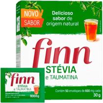 Adoçante Finn Pó Stévia Taumatina Sache 50 Unidades 600Mg