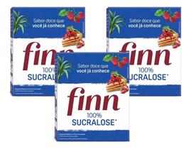 Adoçante Finn Pó Sucralose C/50 Envelopes Pequenos Kit 3
