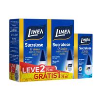 Adoçante Linea Sucralose Gotas 2 Unidades de 75ml Cada e Ganhe Adoçante Linea Sucralose Gotas 25ml - Línea