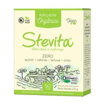 Adoçante orgânico stevita Plant Based com 50 sache 2,5g Stevia