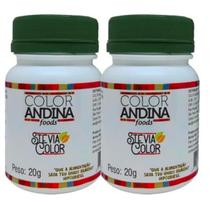 Adoçante Stévia 20g Color Andina 100% Natural 2 Potes