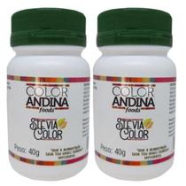 Adoçante Stévia 40g Color Andina 100% Natural 2 Potes