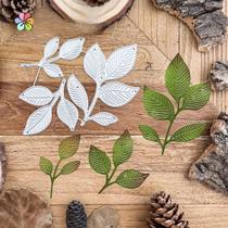Adoráveis folhas de árvore ramos corte de metal dados scrapbooking gravação decorativa Adoráveis folhas de árvore ramos corte de metal dados scrapbooking gravação decorativa