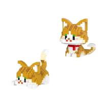 Adorável Gato Fofo Micro Mini Blocos De Construção Conjunto Múltiplas Cores Presente Divertido Sem