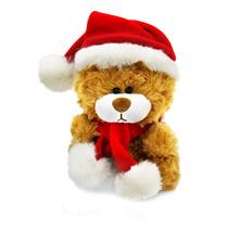 Adorável ursinho de pelúcia macio e peludo do Papai Noel Plushland, bicho de pelúcia Brinquedos natalinos Lembrancinhas de Natal para crianças (Christmas Qbeba Bear Brown)