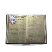 Adorno Bíblia em Metal com 10 Mandamentos para Paz na Família - FORNECEDOR 12