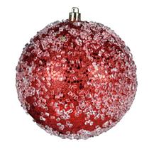 Adorno Bola de Granizo Roja con Purpurina Vickerman 12 cm Irrompible
