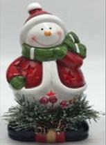 Adorno com led boneco de neve em resina - RS714 - Tok da Casa