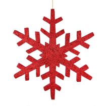Adorno Copo de Nieve Vickerman con Brillantina, 30 cm, Rojo Adorno Copo de Nieve Vickerman con Brillantina, 30 cm, Rojo