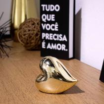 Adorno Coração Decorativo Deitado Dourado Em Cerâmica 10x11 M02 - D'Rossi Adorno Coração Decorativo Deitado Dourado Em Cerâmica 10x11 M02 - D'Rossi