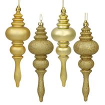 Adorno de Árbol de Navidad Vickerman 7" 4 Acabados en Dorado, Paquete de 8