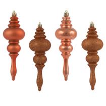 Adorno de Árbol de Navidad Vickerman 7" Con 4 Acabados Finial, Paquete de 8