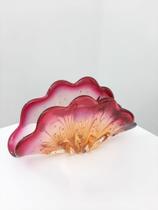 Adorno de Murano São Marcos Rosa e Âmbar 22 x 11 cm