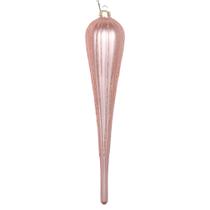 Adorno de Navidad Vickerman 11" Glitter Mate en Oro Rosa x3