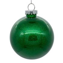 Adorno de Navidad Vickerman Bola Transparente con Brillo Verde 6 cm