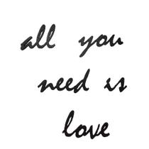 Adorno De Parede All You Need Is Love - 110cm - Toque 3D - Cor: Preto