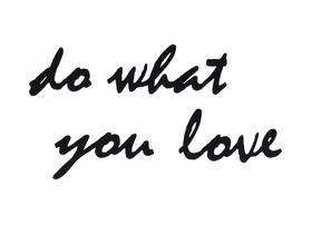 Adorno De Parede Do What You Love - 61cm - Toque 3D - Cor: Preto