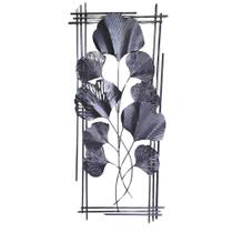 Adorno de Parede Placa Decorativa Folhagem Cor Prata com Moldura. Adorno de Parede Placa Decorativa Folhagem Cor Prata com Moldura.