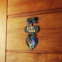 Adorno de Porta de Natal Coração Azul Adorno de Porta de Natal Coração Azul