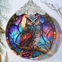 Adorno de Vitrales para Captar la Luz - Búho Jocidea 7.6x9 cm