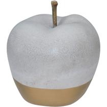 ADORNO DECORATIVO ENFEITE CASA HOME&CO MAÇA CIMENTO 12x9x9cm CINZA