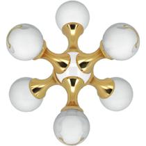 ADORNO ENFEITE DECORATIVO MOLÉCULA METAL 10x10x10cm DOURADO