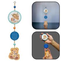 Adorno Escapulário de Porta Infantil Anjo da Guarda Menino com Ursinho