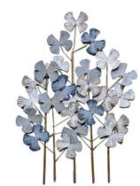 Adorno escultura metal de parede borboletas tons de azul