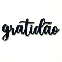 Adorno Gratidão - Quadro Decorativo - Toque 3D - Cor: Preto