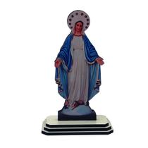 Adorno Imagem Nossa Senhora das Graças de Mesa Madeira 12 cm Adorno Imagem Nossa Senhora das Graças de Mesa Madeira 12 cm